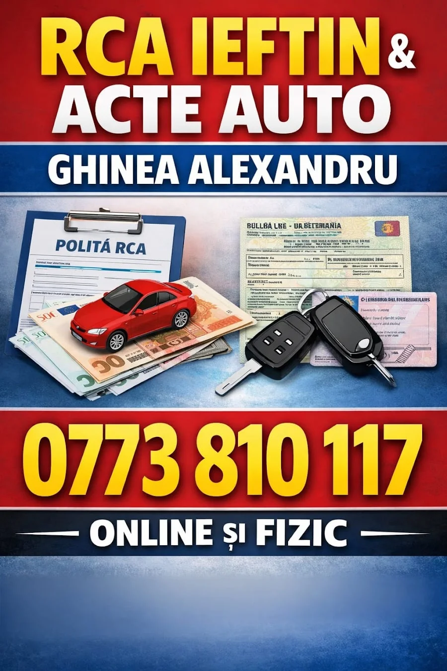 RCA Auto Online ieftin și Acte auto- Ghinea Alexandru – Asistent în Brokeraj
